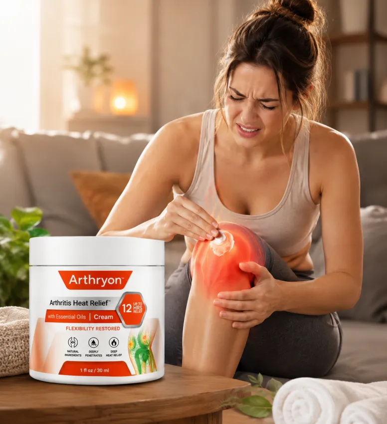 Woman applying Arthryon cream to sore knee for relief